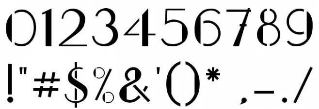 stencil1935 Font OTHER CHARS