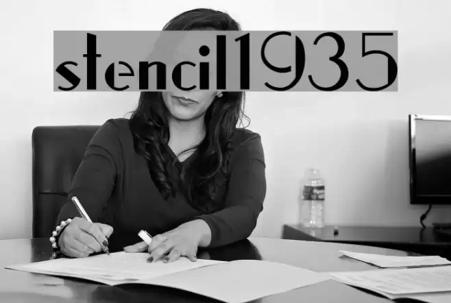 stencil1935 Font examples