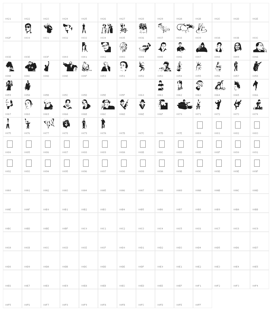 stencilddtown Character Map