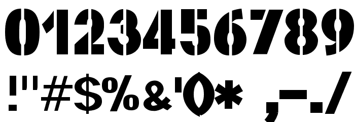 stencilla Font OTHER CHARS
