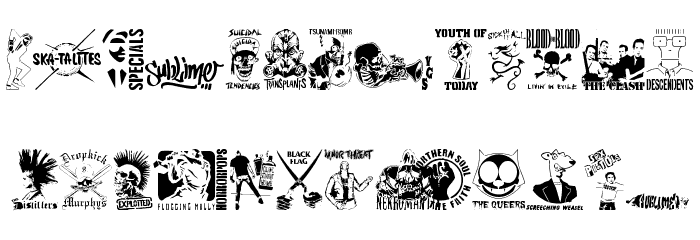stencilpunks band logos 0001 Font LOWERCASE