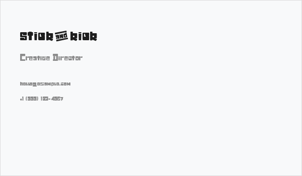 stick&kick Business Card