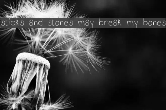 sticks and stones may break my bones Font examples