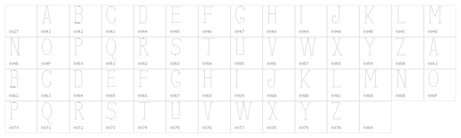 stitches Character Map