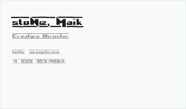 stoNe, Maik Business Card