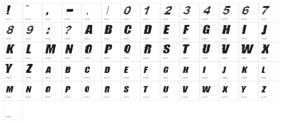 storm ExtraBold Character Map