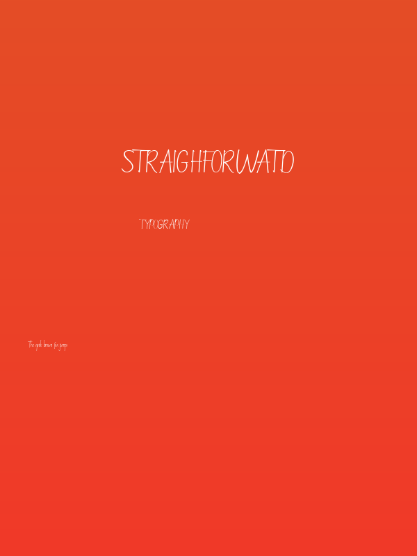 straighforwatd Poster