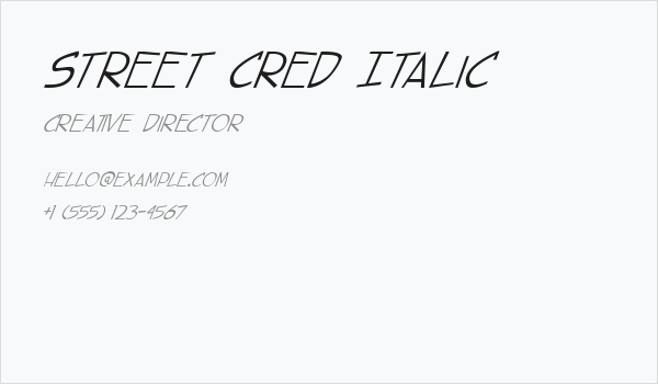 street cred Italic Business Card