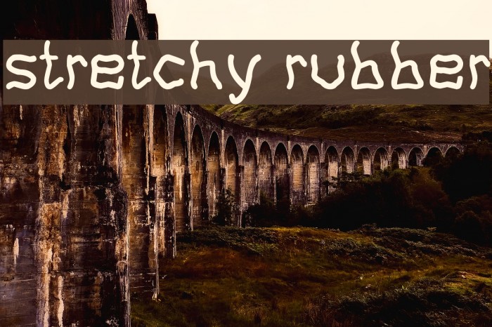 stretchy rubber Font examples
