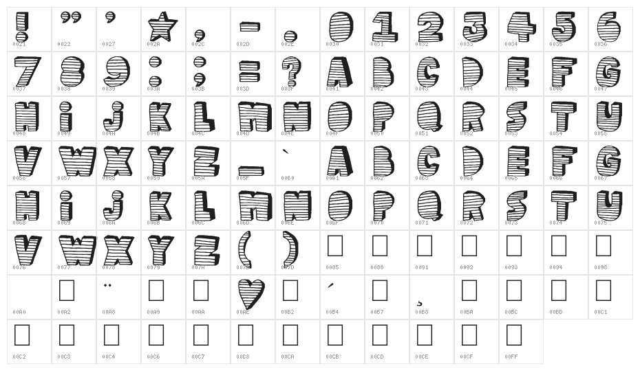 stripe3D Character Map
