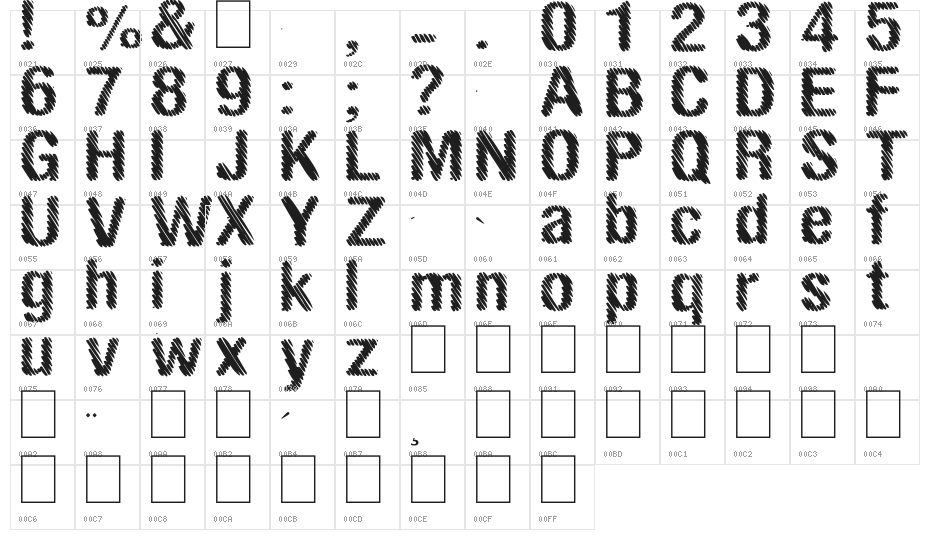 stripes Character Map