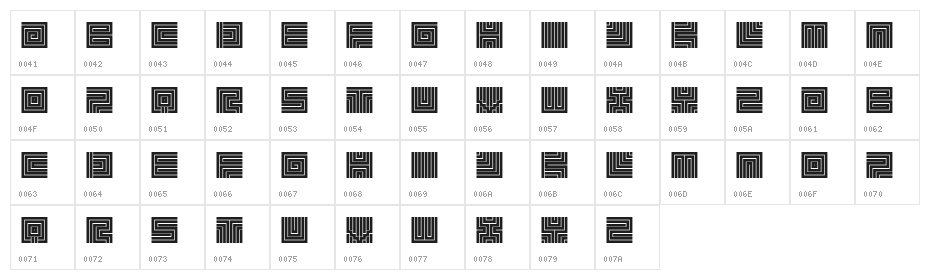 stuckattwo_demo1 Character Map