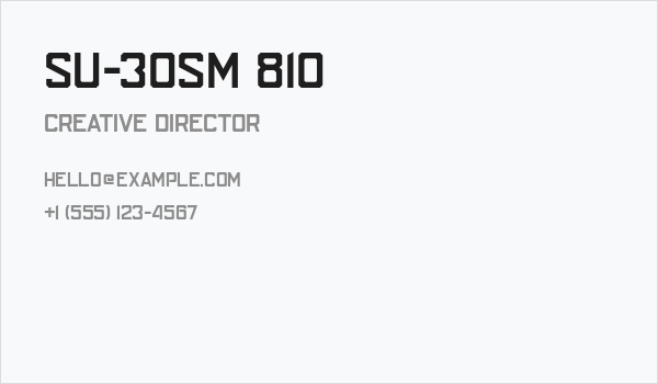 SU-30SM 810 Business Card