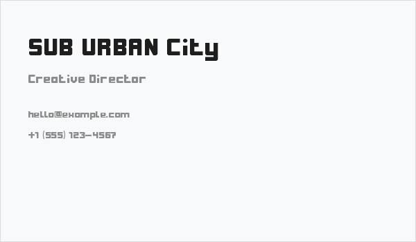 SUB URBAN City Business Card