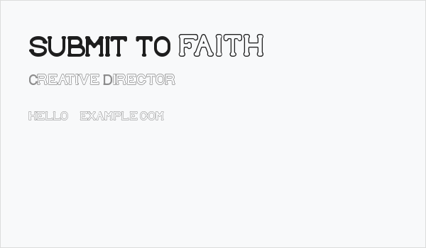 SUBMIT TO faith Business Card