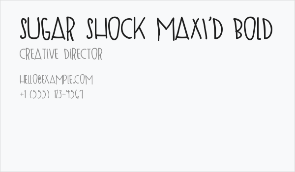 SUGAR SHOCK MAX'D Bold Business Card