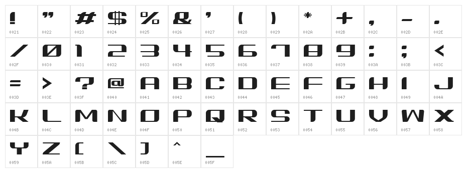 SUMMERCAMP Character Map