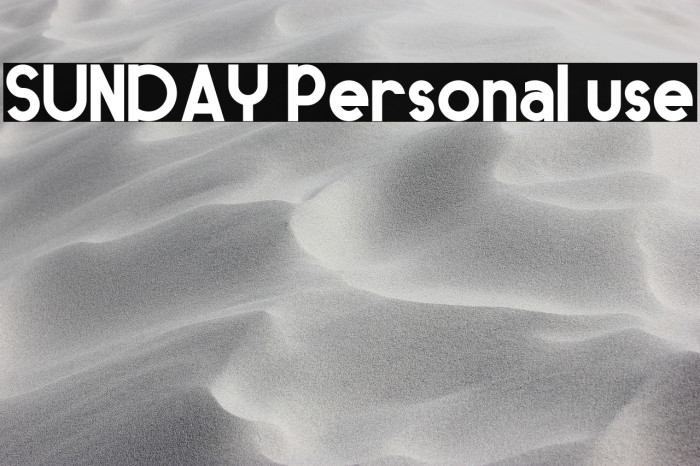 SUNDAY Personal use Example 3