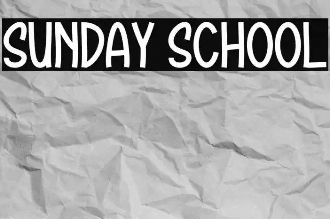 SUNDAY SCHOOL Schriftart examples