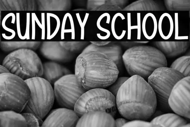 SUNDAY SCHOOL Schriftart examples