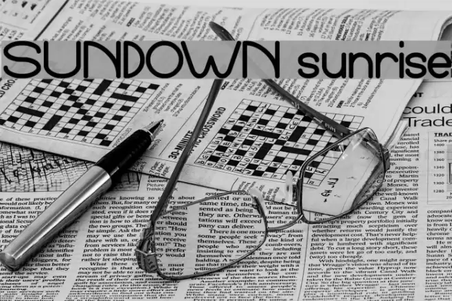 SUNDOWN sunrise Font examples