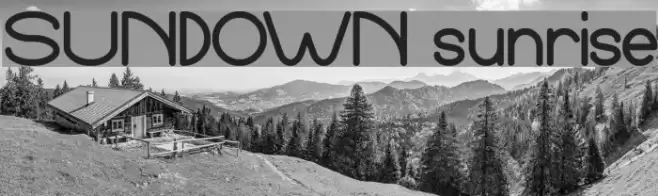 SUNDOWN sunrise Font examples