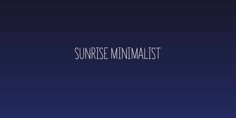 SUNRISE MINIMALIST Social Header