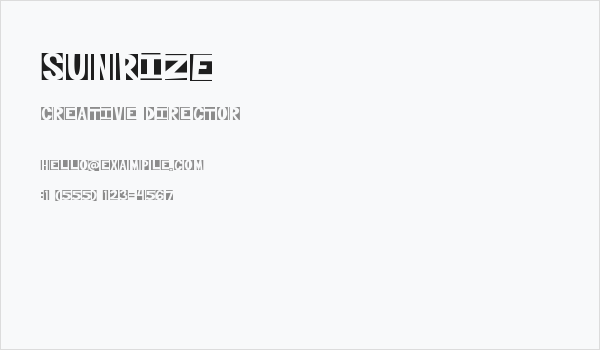 SUNRIZE Business Card