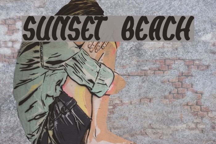 SUNSET BEACH Font examples