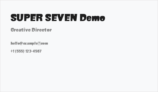 SUPER SEVEN Demo Business Card