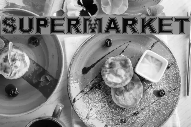 SUPERMARKET Font examples