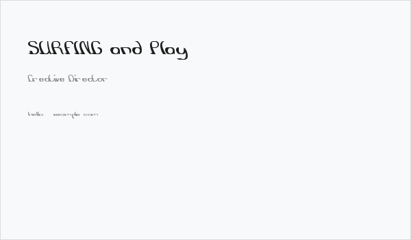 SURFING and Play Business Card