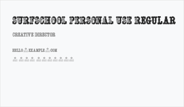 SURFSCHOOL PERSONAL USE Regular Business Card
