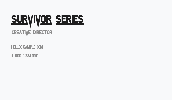 SURVIVOR SERIES Business Card