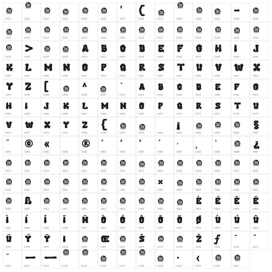 SUXAN Personal Use Character Map