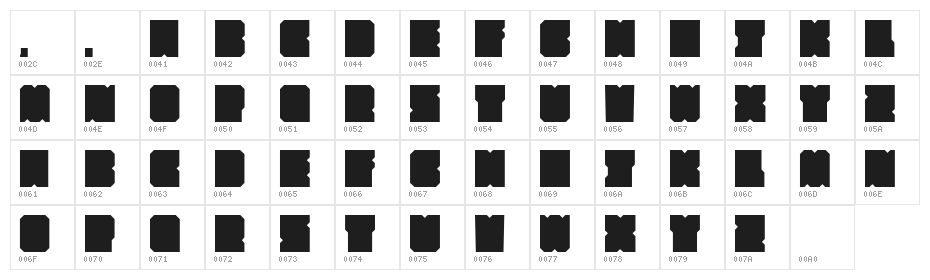 SubSquare SubSquare Character Map