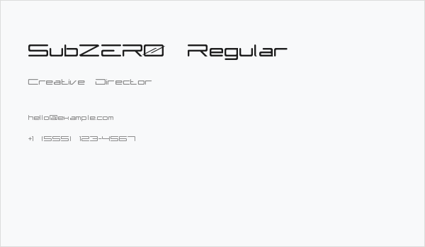 SubZER0 Regular Business Card