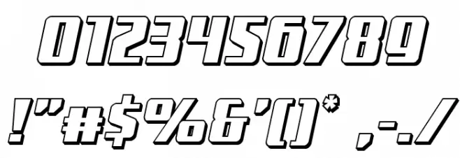 Subadai Baan 3D Italic Font OTHER CHARS