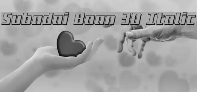 Subadai Baan 3D Italic Font examples