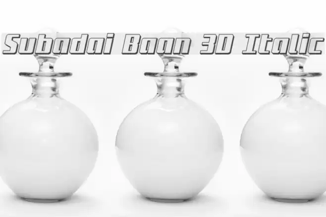 Subadai Baan 3D Italic Font examples