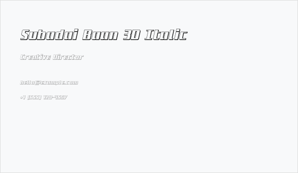 Subadai Baan 3D Italic Business Card