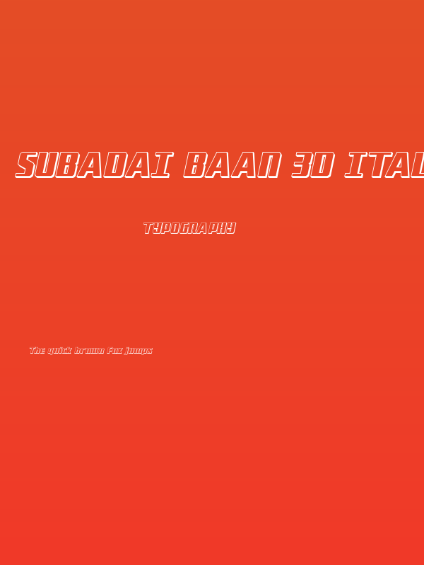 Subadai Baan 3D Italic Poster