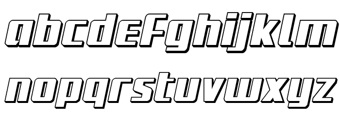 Subadai Baan 3D Italic Font LOWERCASE