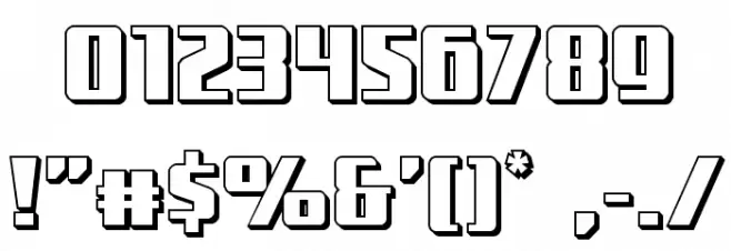 Subadai Baan 3D Font OTHER CHARS