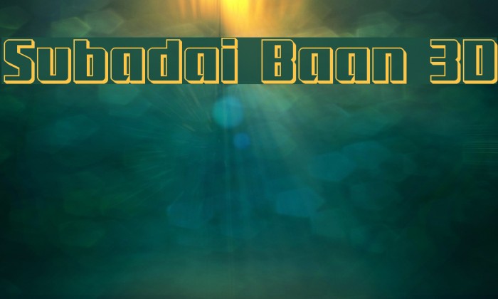 Subadai Baan 3D Font examples