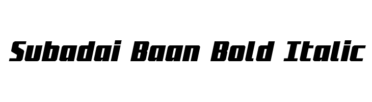 Subadai Baan Bold Italic Font