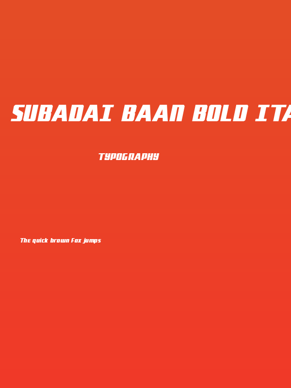 Subadai Baan Bold Italic Poster