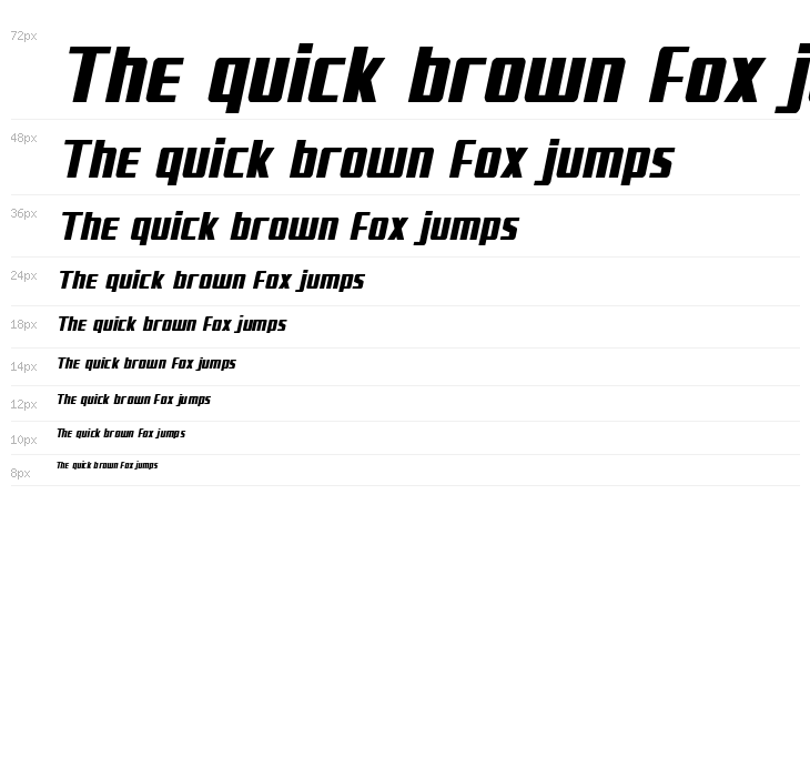 Subadai Baan Condensed Italic Waterfall