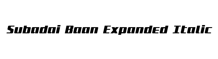 Subadai Baan Expanded Italic Caratteri