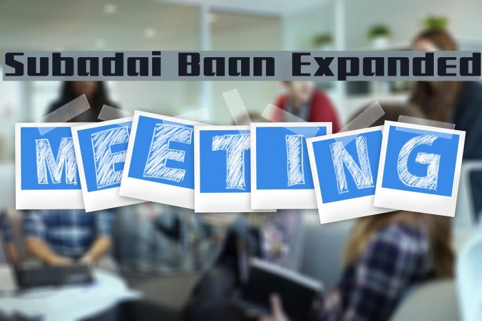 Subadai Baan Expanded Font examples